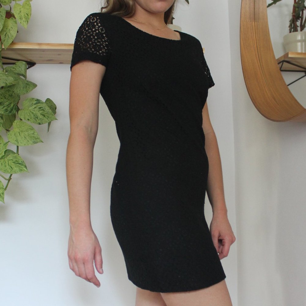 Black Lace Shift Dress